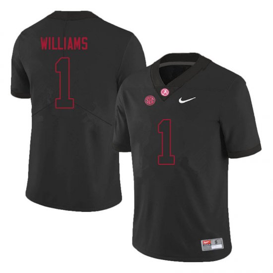 NCAA Men's Alabama Crimson Tide #1 Jameson Williams Stitched College 2021 Nike Authentic Black Football Jersey AR17C46UY